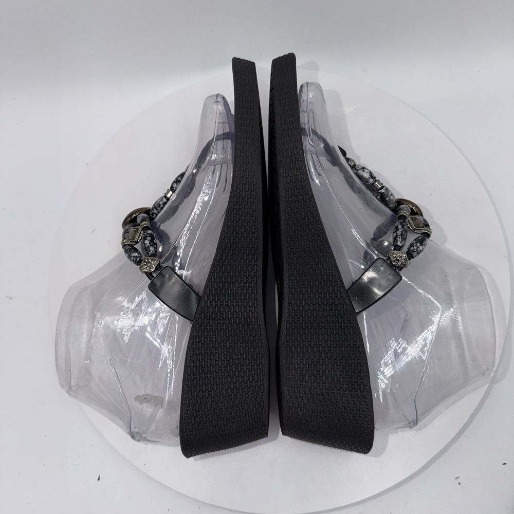Grandco Sandals Beaded Jeweled Dressy Beach Thong Wedges Marble Stone Women's 8 - Picture 4 of 8